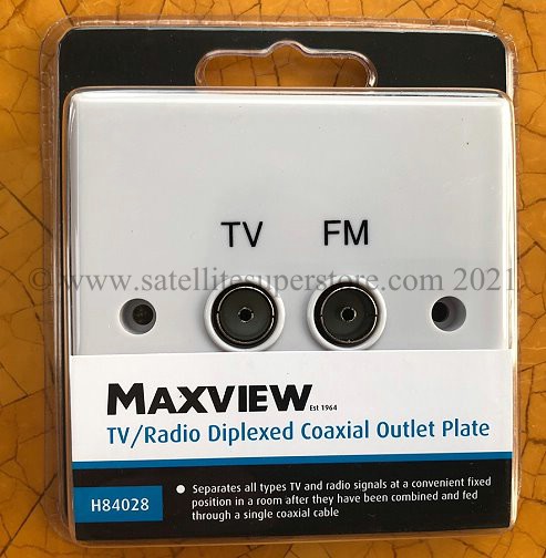 UHF and Satellite double outlet plate