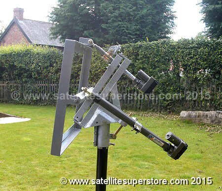 Inclined orbit polar mount for Raven 1.8m dish