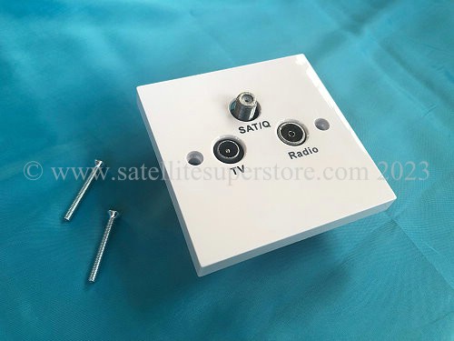 Triax TV, radio & satellite triplexed outlet plate